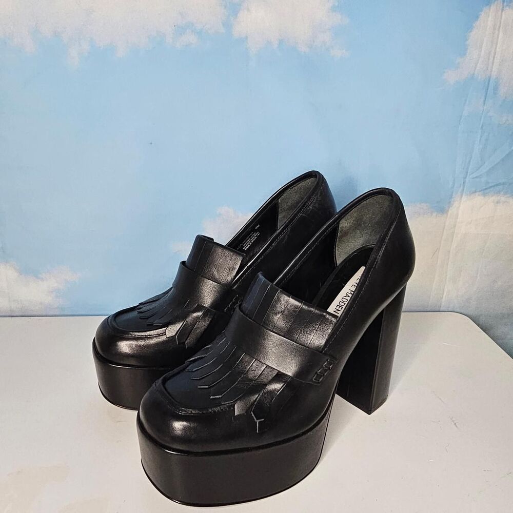 Steve-madden Black Platforms Loafer Size 9